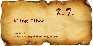 Kling Tibor névjegykártya